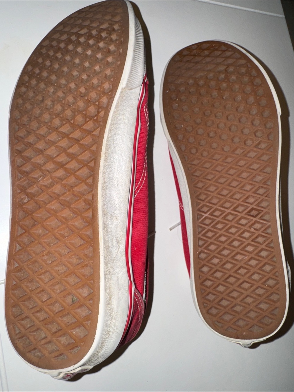Vans Red Canvas Low-Top Sneakers with White Sidestripe - Picture 3 of 5